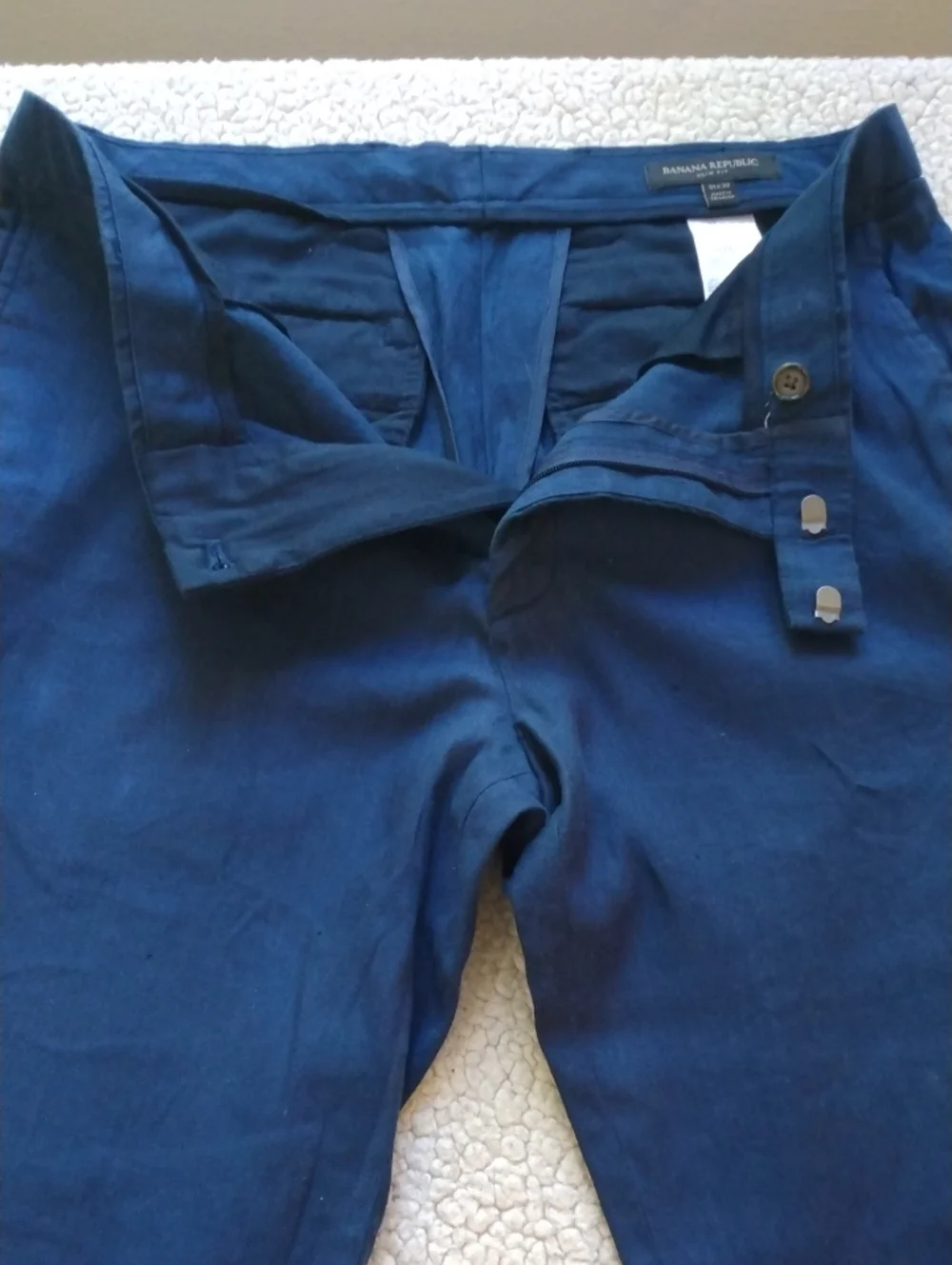 Banana Republic Slim Fit Blue Linen/Cotton Summer Pants 31 - 29